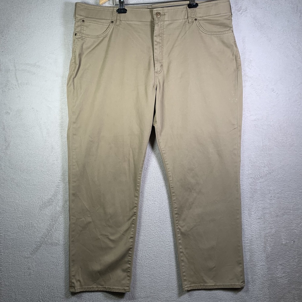 Lee Extreme Motion MVP Jeans Mens 48x30 Beige Relaxed Straight Stretch Denim